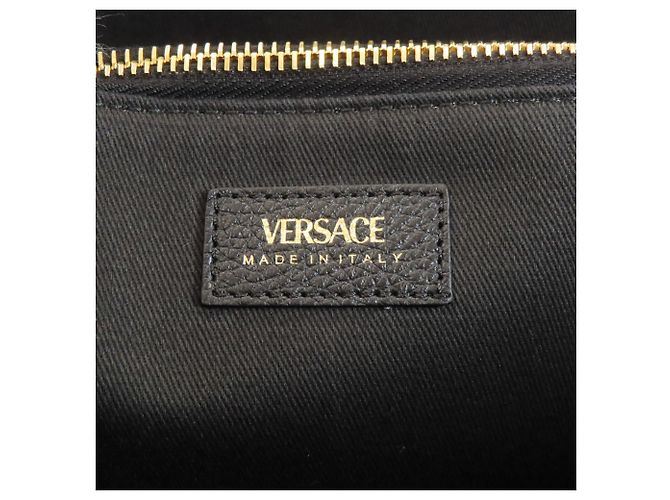 Versace Logo Tote Bag aus Kalbsleder Schwarz - Ansicht 6