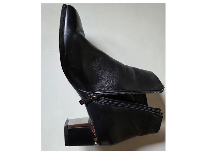 Botines de tacón en cuero negro Studio Pollini - vista 2