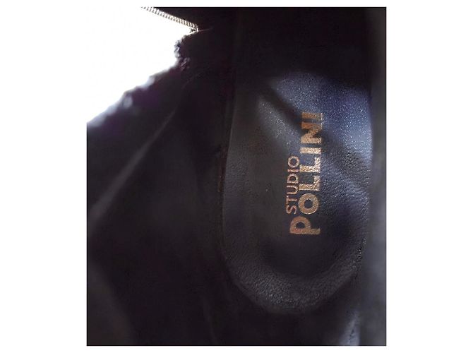Botines de tacón en cuero negro Studio Pollini - vista 3