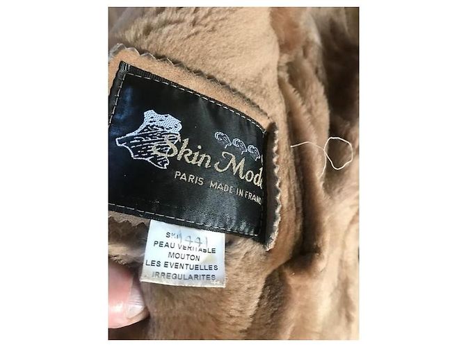 Autre Marque Abrigo de piel de oveja beige 44 - vista 3