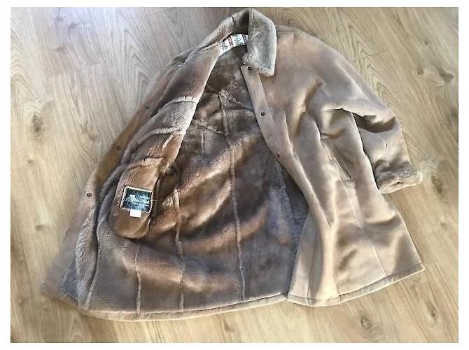 Autre Marque Abrigo de piel de oveja beige 44 - vista 4