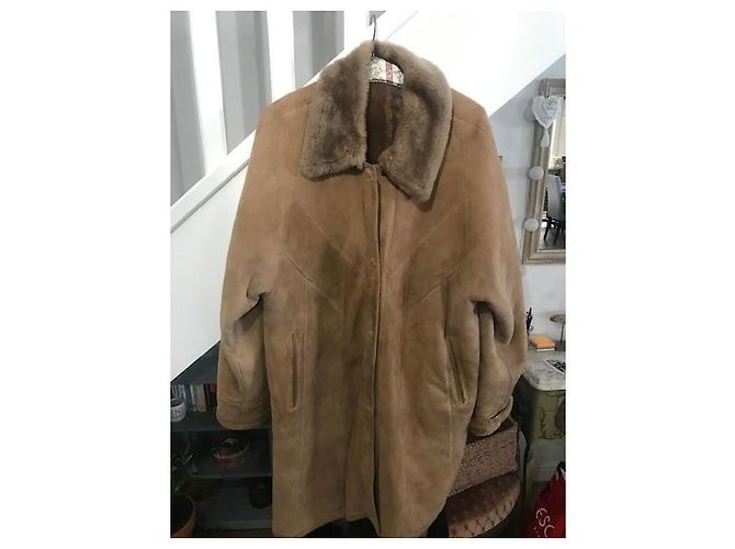 Autre Marque Abrigo de piel de oveja beige 44 - vista 5