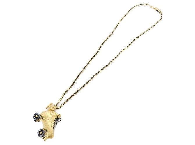Collana in pelle Chanel ABC346 Nero D'oro - vista 2