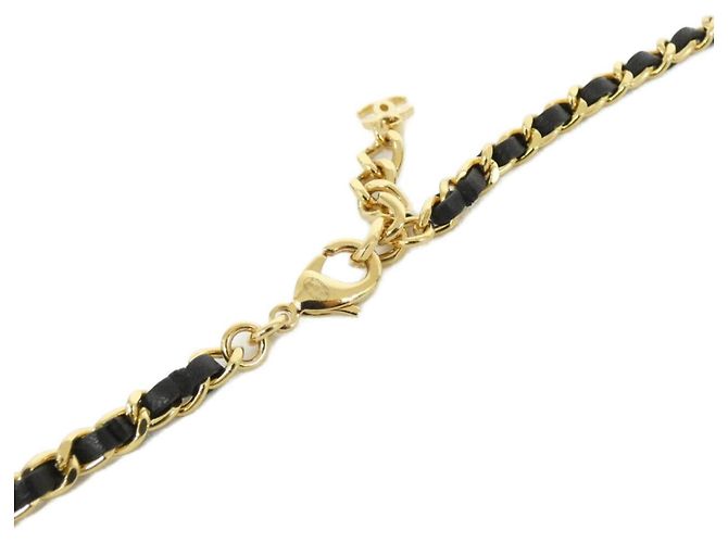 Collana in pelle Chanel ABC346 Nero D'oro - vista 4