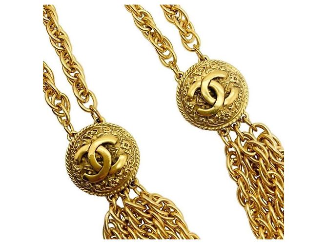 Collana sautoir vintage Chanel multi-strato modello raro D'oro - vista 3