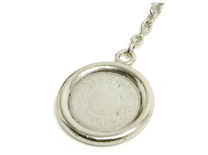 Hermès 1985s Silver Saddle Nail Sterling Silver Key Holder Silvery - view 2