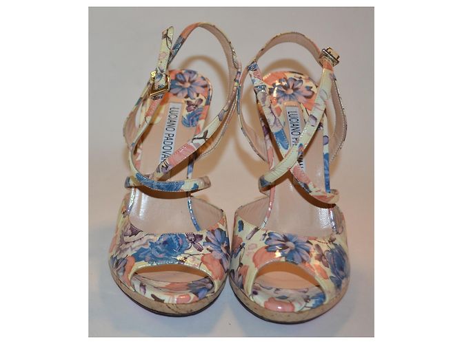 Sandali con zeppa Luciano Padovan in pelle floreali Multicolore - vista 2