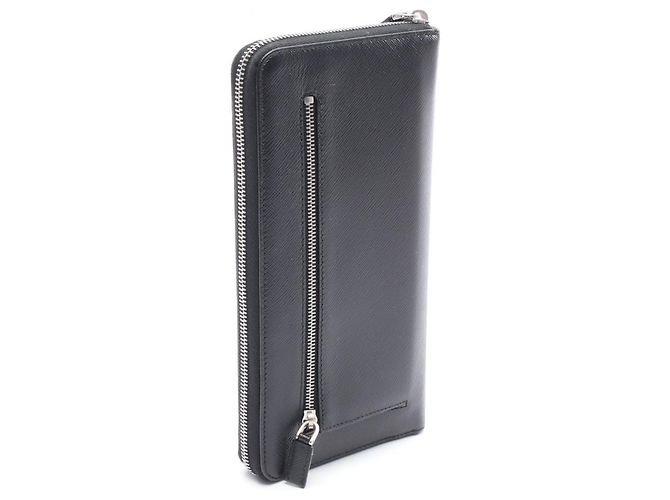 Prada Saffiano Leder Langbörse Schwarz - Ansicht 2