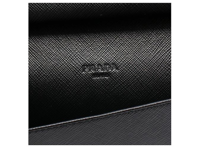 Prada Saffiano Leder Langbörse Schwarz - Ansicht 5