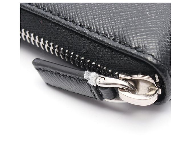 Prada Saffiano Leder Langbörse Schwarz - Ansicht 6