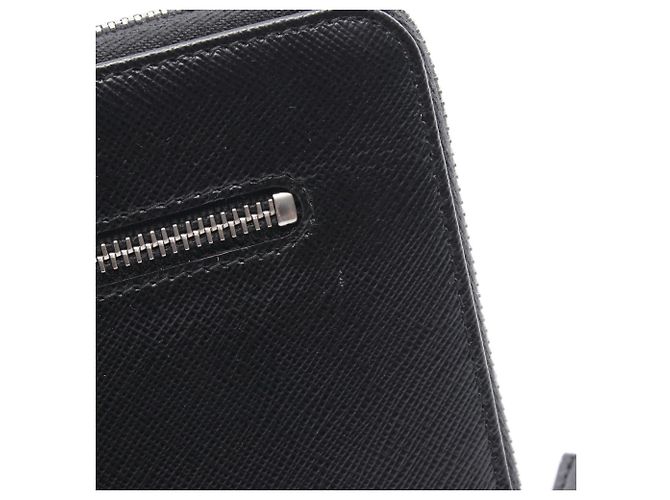 Prada Saffiano Leder Langbörse Schwarz - Ansicht 7
