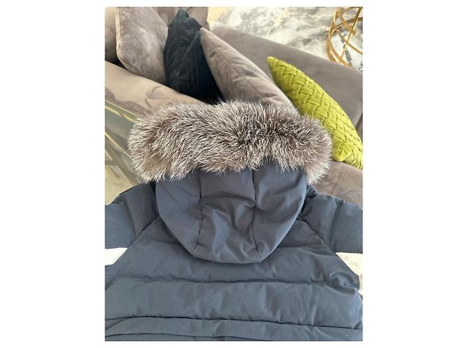 Doudoune pour enfants Dior avec col en fourrure Blanc Bleu foncé - vue 15