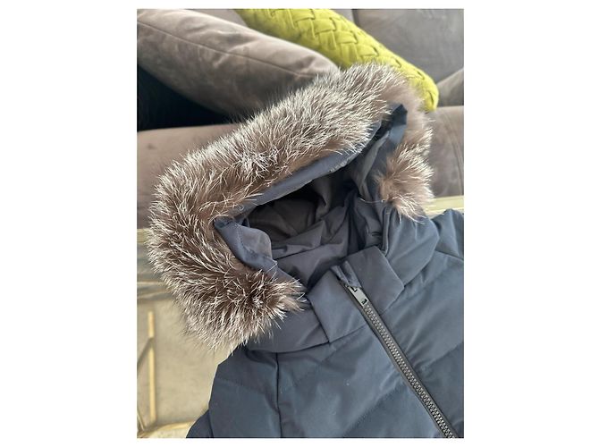 Doudoune pour enfants Dior avec col en fourrure Blanc Bleu foncé - vue 3