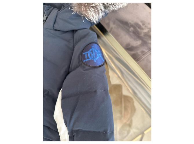 Doudoune pour enfants Dior avec col en fourrure Blanc Bleu foncé - vue 5