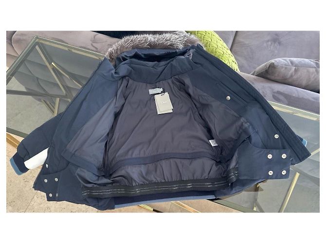 Doudoune pour enfants Dior avec col en fourrure Blanc Bleu foncé - vue 8