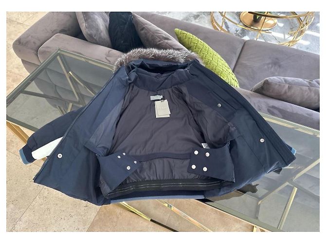 Doudoune pour enfants Dior avec col en fourrure Blanc Bleu foncé - vue 9
