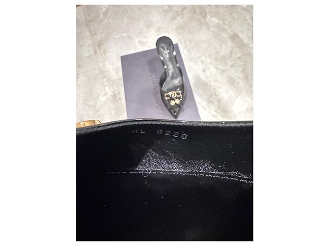 Louis Vuitton Insider Mule Pumps Black Patent Leather with Tassels and LV Logo - view 6