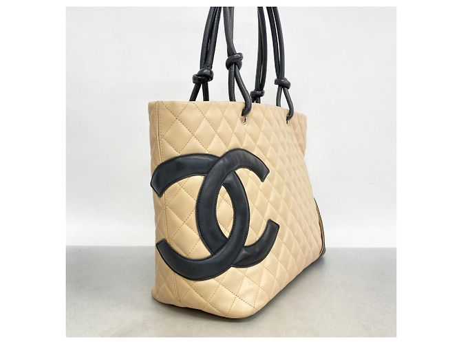 Chanel Cambon Tote Tasche Schwarz Beige - Ansicht 2