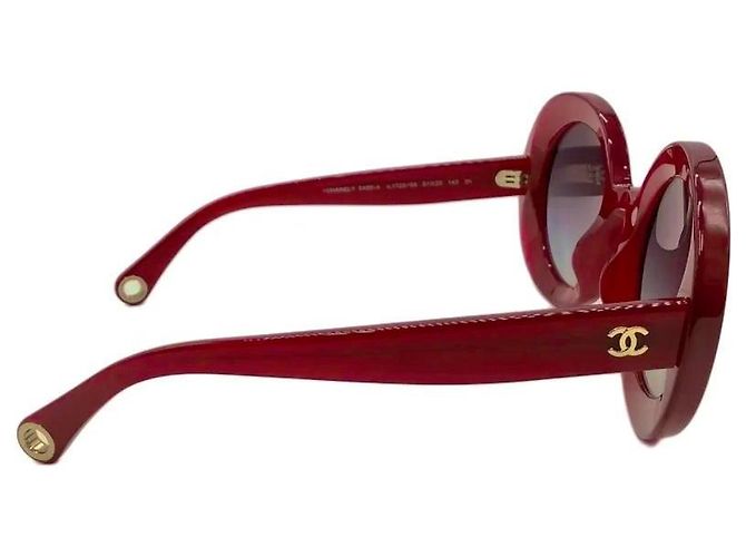 Gafas de sol redondas Chanel rojo burdeos-frambuesa 5489 3N Roja - vista 6