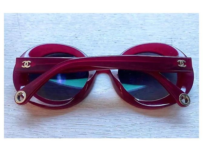 Gafas de sol redondas Chanel rojo burdeos-frambuesa 5489 3N Roja - vista 9