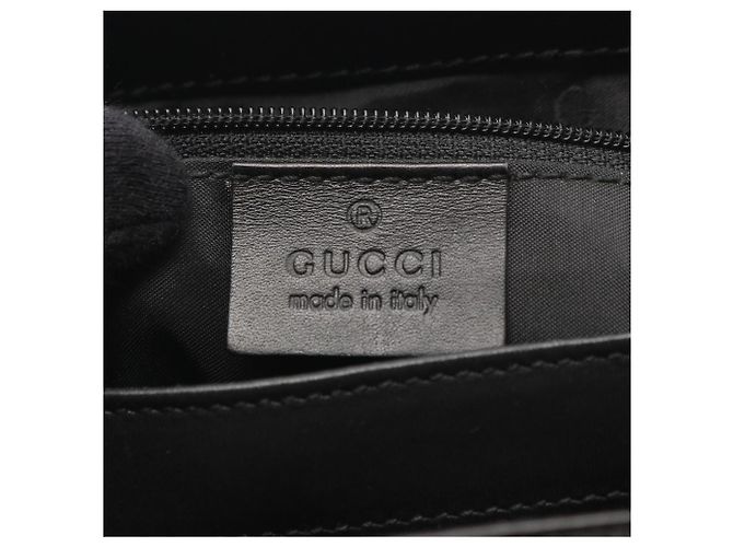 Borsa a mano Gucci Bamboo nera in pelle e tela Nero - vista 4