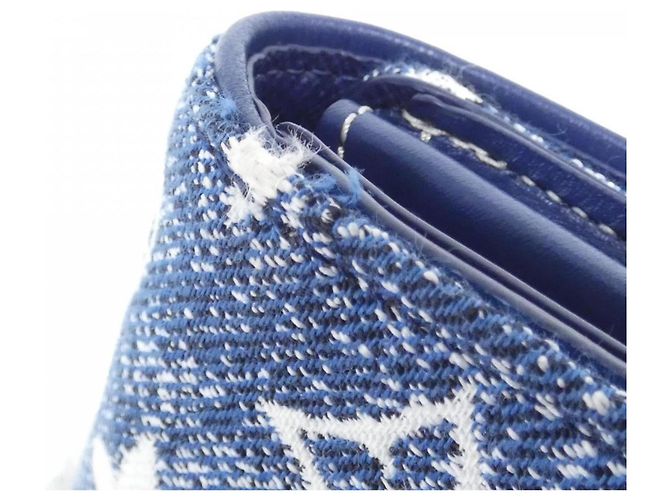 Sarah Cartera de denim jacquard Monogram Louis Vuitton Azul Dorado Azul marino Monograma - vista 3