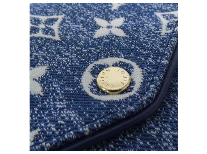 Sarah Cartera de denim jacquard Monogram Louis Vuitton Azul Dorado Azul marino Monograma - vista 7