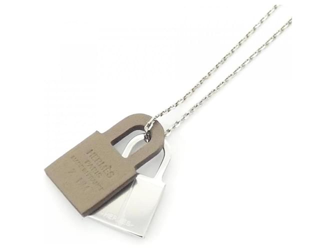 Collana Hermès O'Kelly PM Argento Taupe - vista 3