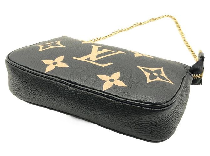 Mini Pochette Empreinte Monogram in Zwei Farben Louis Vuitton Schwarz Beige - Ansicht 3