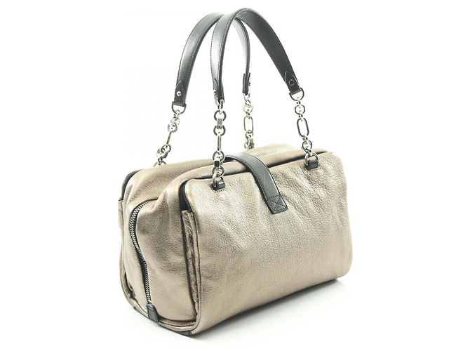 Borsa LOEWE Lola 26 in nero e oro D'oro - vista 2