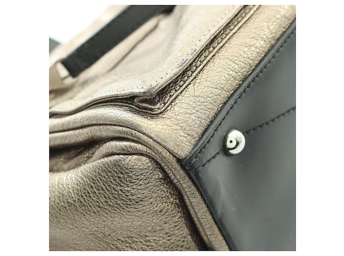 Borsa LOEWE Lola 26 in nero e oro D'oro - vista 6