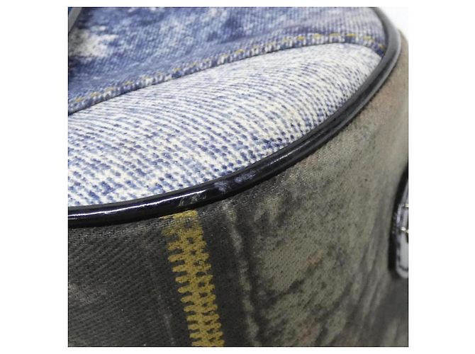 Borsa a mano in denim blu e pelle Christian Dior - vista 3