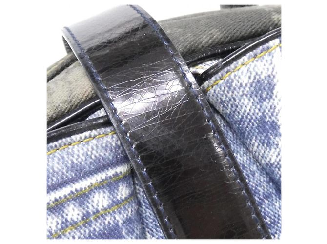 Borsa a mano in denim blu e pelle Christian Dior - vista 5