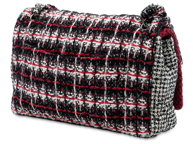 Chanel Rosso Medio CC Tweed Multi Stampa Doppio Flap - vista 2