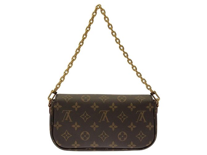 Borsa a Spalla Louis Vuitton Monogram Wallet on Chain Ivy M81911 Marrone Monogramma - vista 2