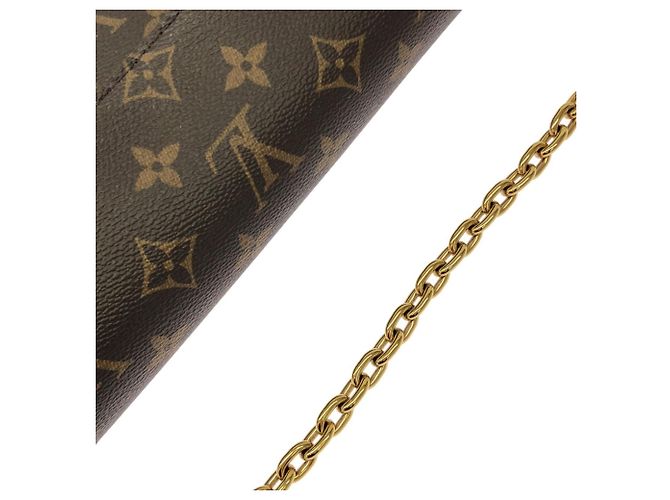 Borsa a Spalla Louis Vuitton Monogram Wallet on Chain Ivy M81911 Marrone Monogramma - vista 5