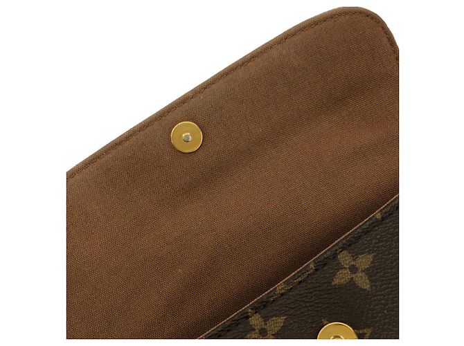 Borsa a Spalla Louis Vuitton Monogram Wallet on Chain Ivy M81911 Marrone Monogramma - vista 7