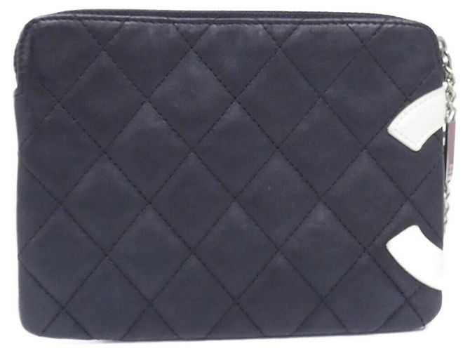 Pochette borsa a mano Chanel Cambon Line Modello 26730 Nero Bianco - vista 2
