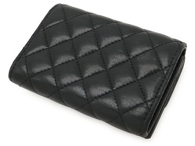 Chanel Boy Chanel Matelasse Coco Mark Small Flap Wallet Black - view 3