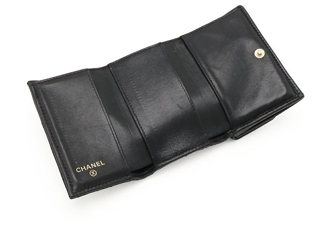 Chanel Boy Chanel Matelasse Coco Mark Small Flap Wallet Black - view 5