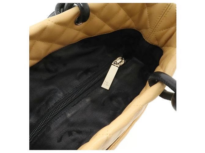 Chanel Cambon Medium Schultertasche Schwarz Beige - Ansicht 6