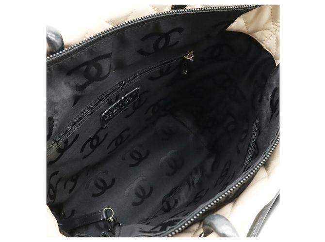 Chanel Cambon Medium Schultertasche Schwarz Beige - Ansicht 7