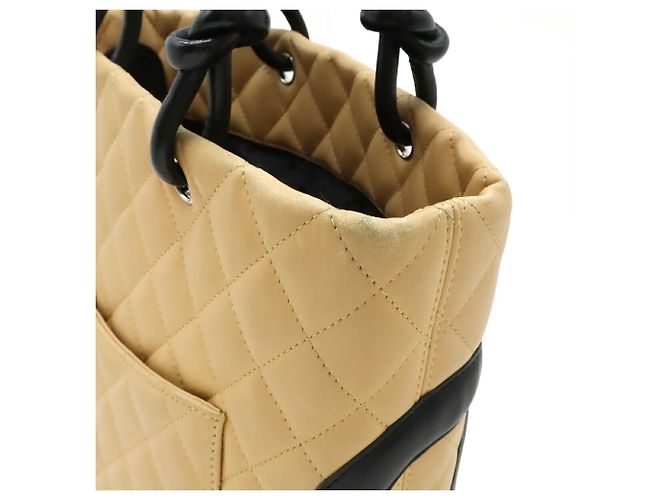 Chanel Cambon Medium Schultertasche Schwarz Beige - Ansicht 8