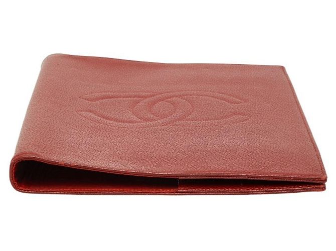 Couverture de carnet Chanel Coco Mark en cuir caviar rouge - vue 3