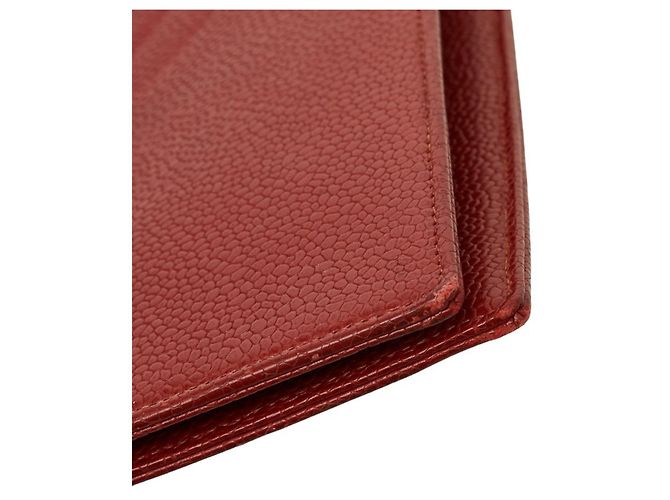 Couverture de carnet Chanel Coco Mark en cuir caviar rouge - vue 4