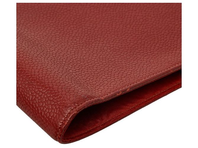 Couverture de carnet Chanel Coco Mark en cuir caviar rouge - vue 5