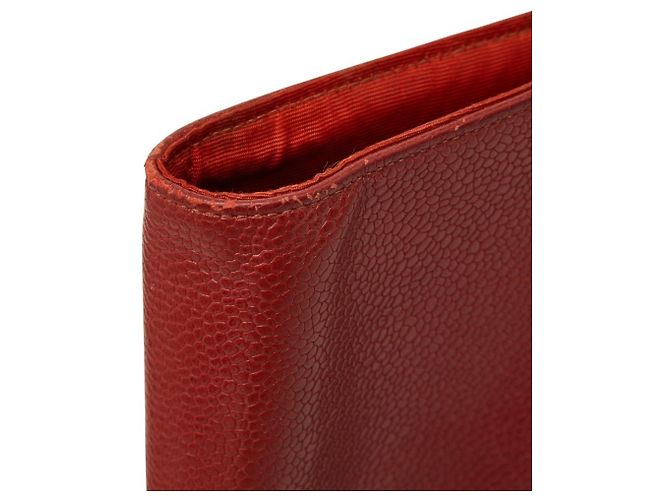 Couverture de carnet Chanel Coco Mark en cuir caviar rouge - vue 6