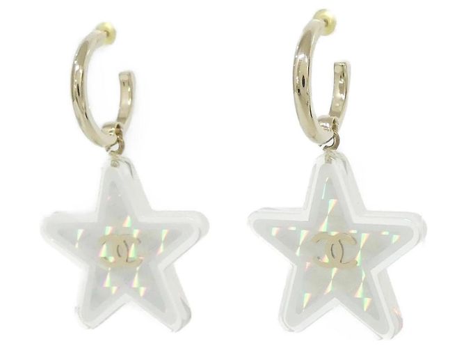 Orecchini a cerchio Chanel ABC780 Argento Bianco D'oro - vista 2