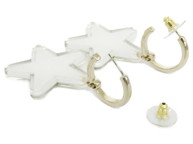 Orecchini a cerchio Chanel ABC780 Argento Bianco D'oro - vista 3