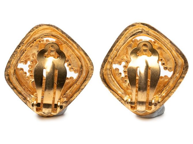 Vintage Chanel vergoldete Clip-Ohrringe Golden - Ansicht 2